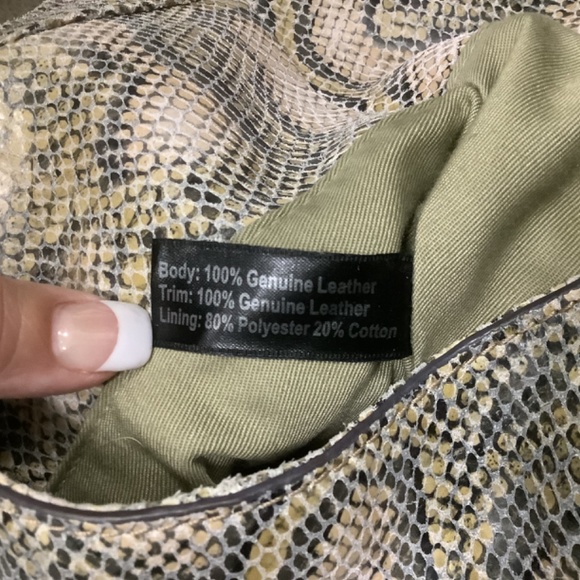 GILI Python Embossed Leather Hobo - Picture 4 of 5